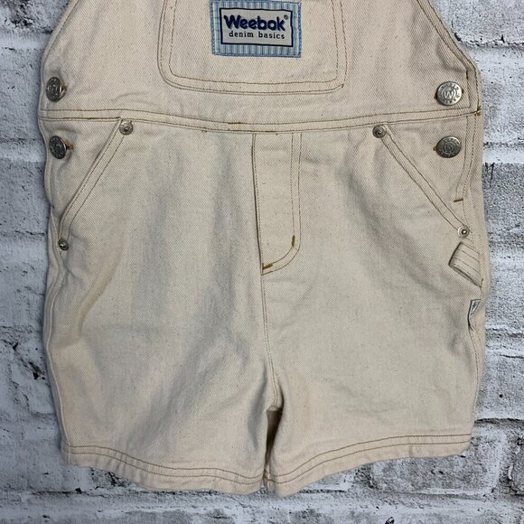 Vintage Weebok Denim Basics Kids Jean Carpenter Shortalls Bib Overalls Size 4T - Picture 4 of 11